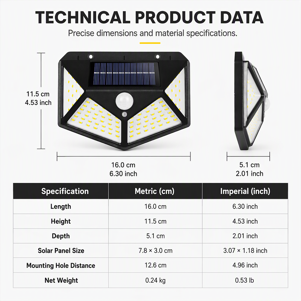 🎁BUY 2 GET 1 FREE ✨ Solar Motion Sensor Outdoor Wall Lights💡