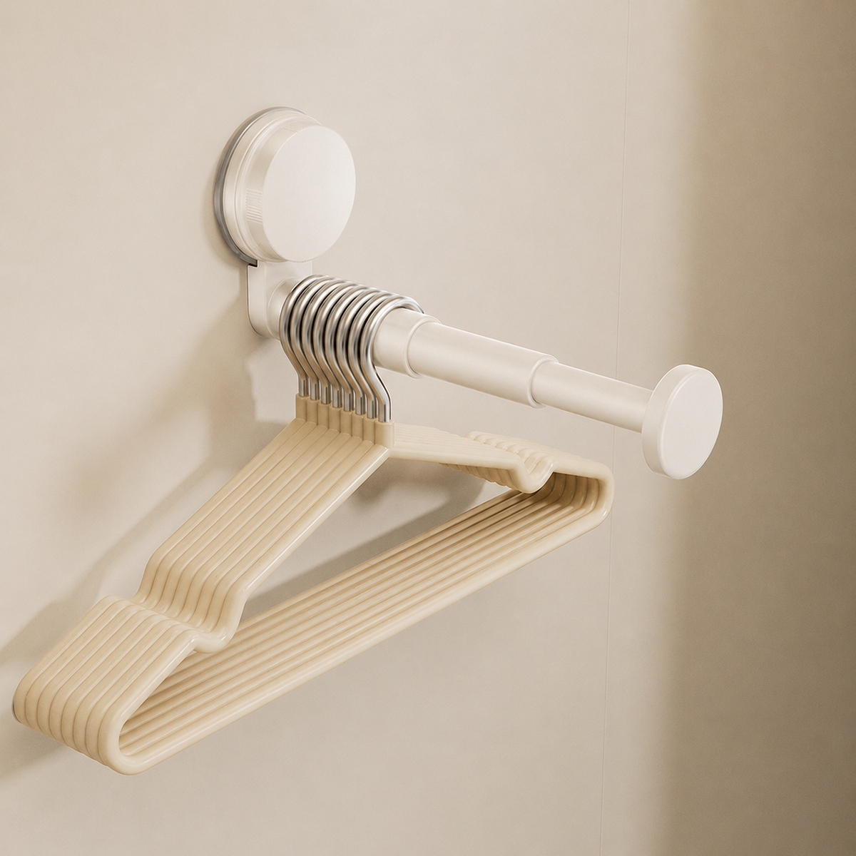 Retractable Suction Cup Wall-Mounted Clothes Rack