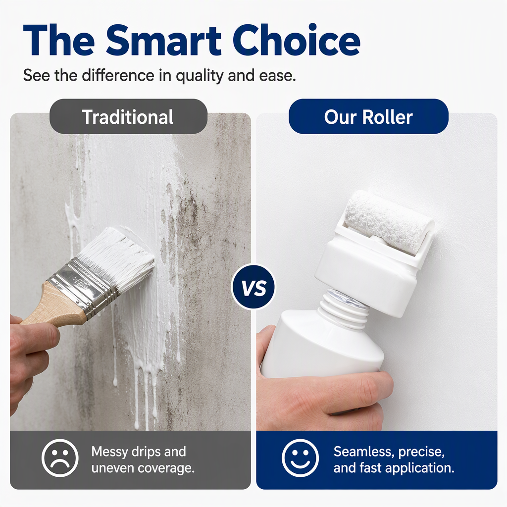 🎁 BUY 1 GET 1 FREE | Messy Walls? Just Roll It Away. ✨ Built-In Roller • Quick-Dry • Water-Resistant
