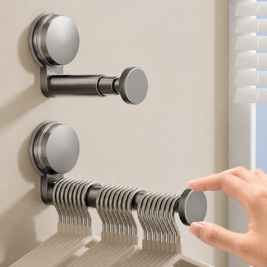 Retractable Suction Cup Wall-Mounted Clothes Rack
