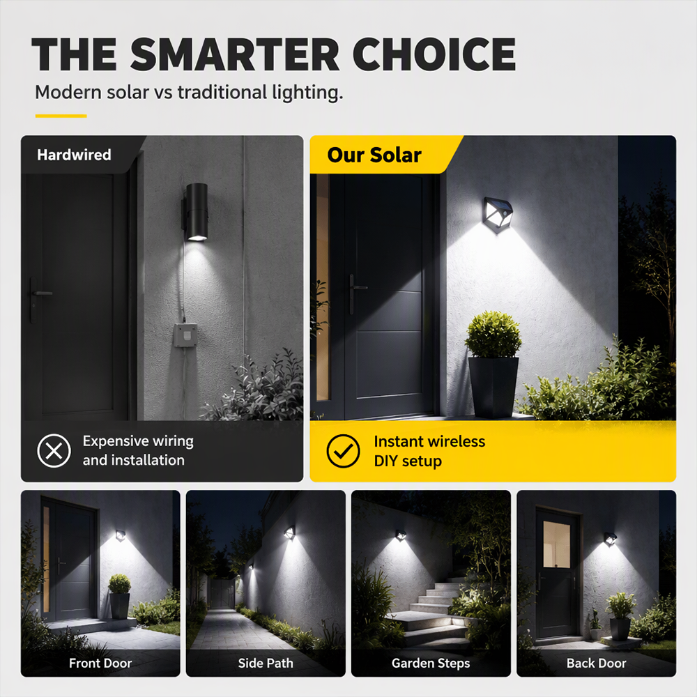 🎁BUY 2 GET 1 FREE ✨ Solar Motion Sensor Outdoor Wall Lights💡