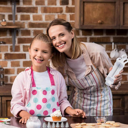 ⏰ LIMITED-TIME 50% OFF 1PC | 🎁 BUY 2 GET 1 FREE | Stainless Steel Cake Decorating Gun Kit – 18 Tips & Nozzles for Precise Frosting, Filling & Creative Piping 🧁