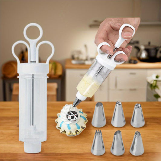 ⏰ LIMITED-TIME 50% OFF 1PC | 🎁 BUY 2 GET 1 FREE | Stainless Steel Cake Decorating Gun Kit – 18 Tips & Nozzles for Precise Frosting, Filling & Creative Piping 🧁