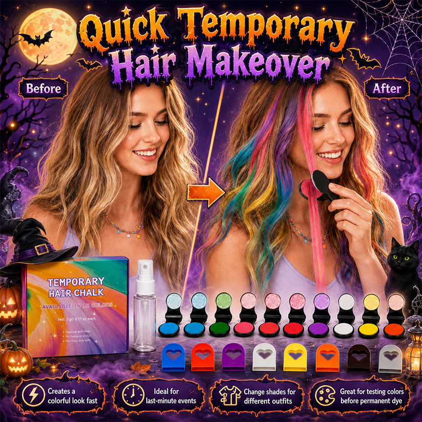 🔥Last Day 50% OFF - 🌈12-Color Temporary Hair Chalk Applicator Set