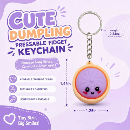 🔥🎁 LAST DAY BUY 2 GET 2 FREE🔥  Cute Dumpling Pressable Fidget Keychain - touch sensing light