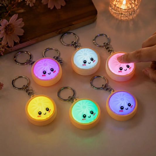 🔥🎁 LAST DAY BUY 2 GET 2 FREE🔥  Cute Dumpling Pressable Fidget Keychain - touch sensing light