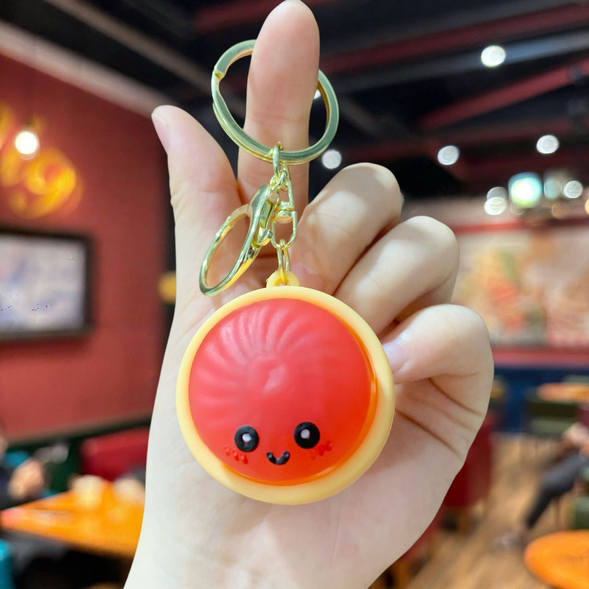 🔥🎁 LAST DAY BUY 2 GET 2 FREE🔥  Cute Dumpling Pressable Fidget Keychain - touch sensing light