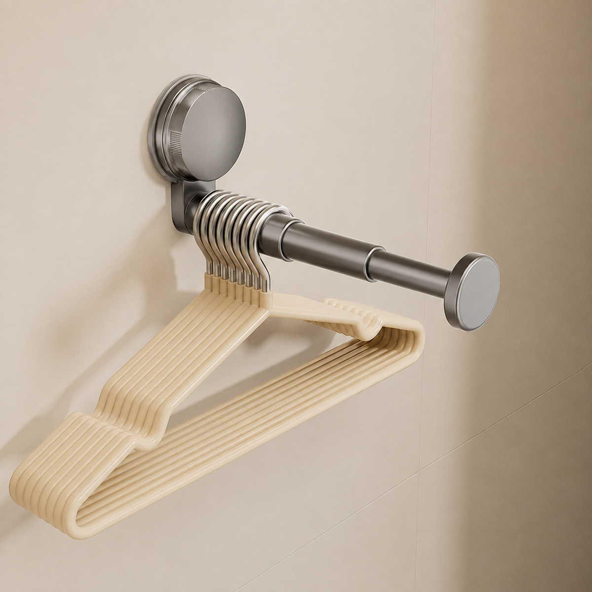 Retractable Suction Cup Wall-Mounted Clothes Rack