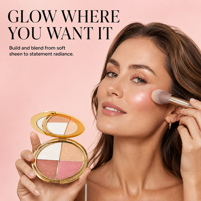 🎁 BUY 2 GET 1 FREE | 4-in-1 Glow Palette – 4 Silky Shades for Eyes & Cheeks, Buildable Radiance & Seamless Blend ✨