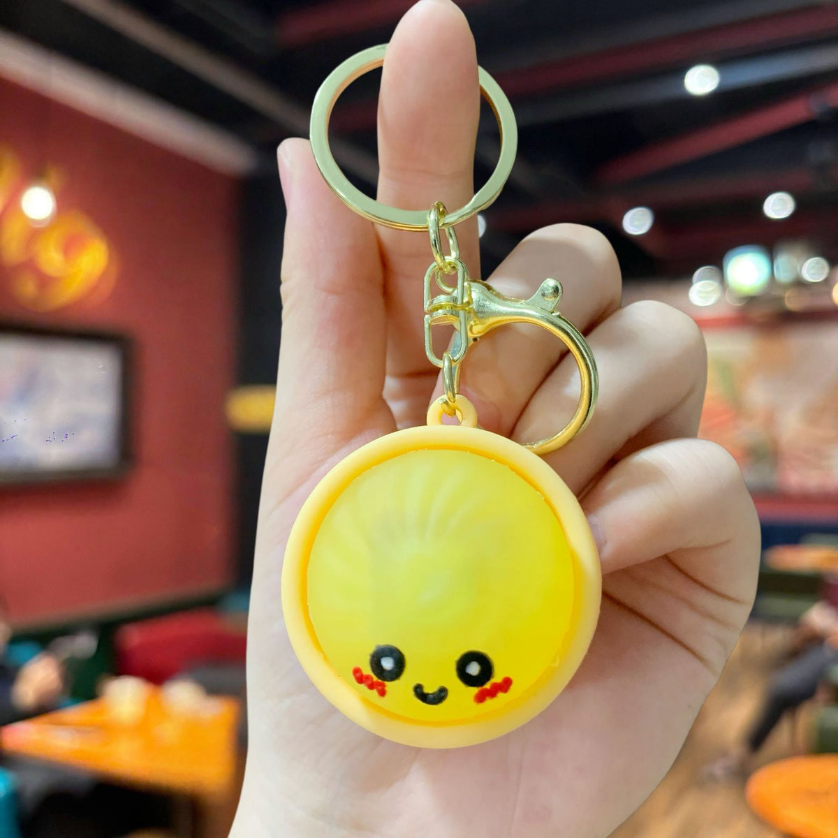 🔥🎁 LAST DAY BUY 2 GET 2 FREE🔥  Cute Dumpling Pressable Fidget Keychain - touch sensing light
