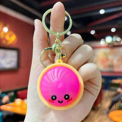 🔥🎁 LAST DAY BUY 2 GET 2 FREE🔥  Cute Dumpling Pressable Fidget Keychain - touch sensing light