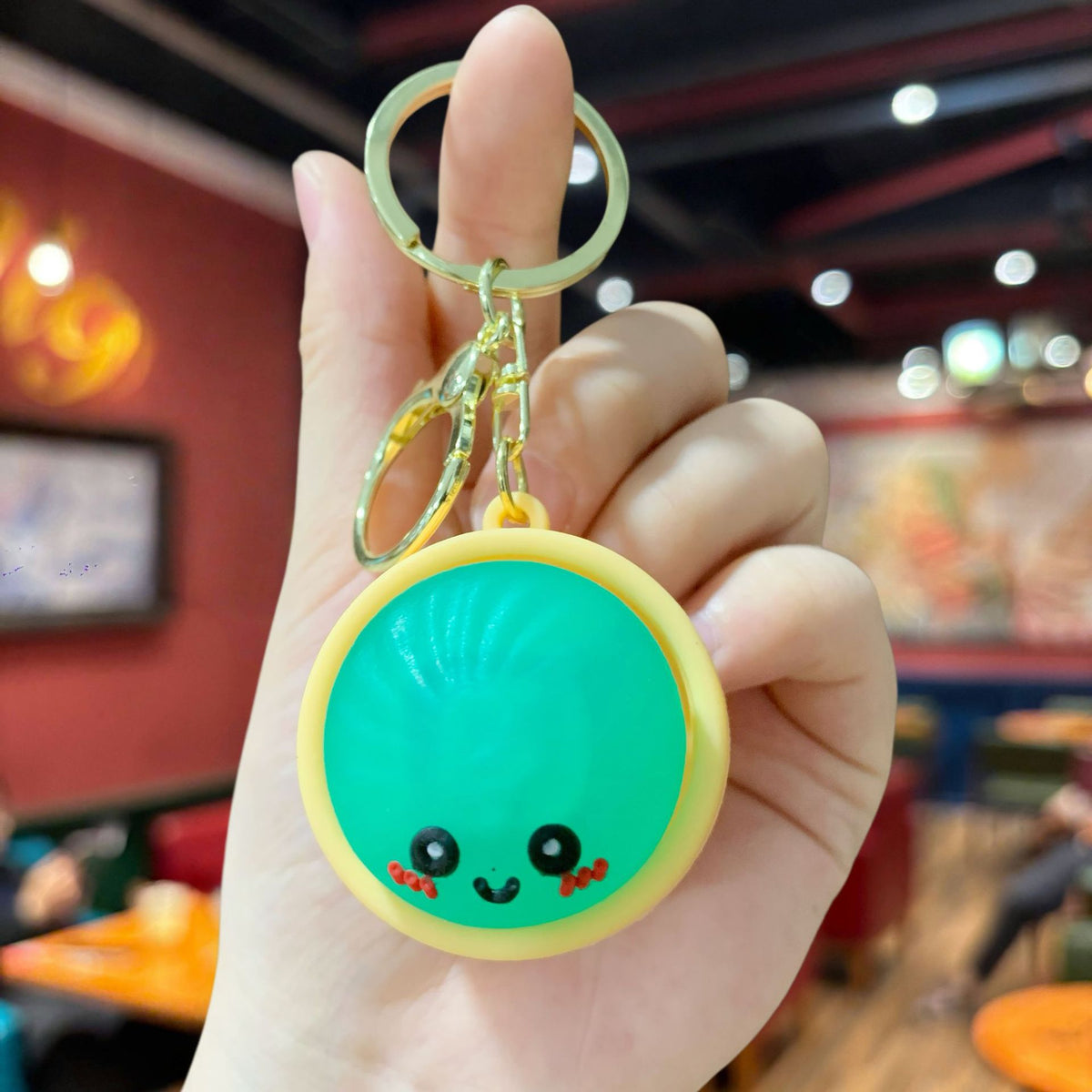 🔥🎁 LAST DAY BUY 2 GET 2 FREE🔥  Cute Dumpling Pressable Fidget Keychain - touch sensing light