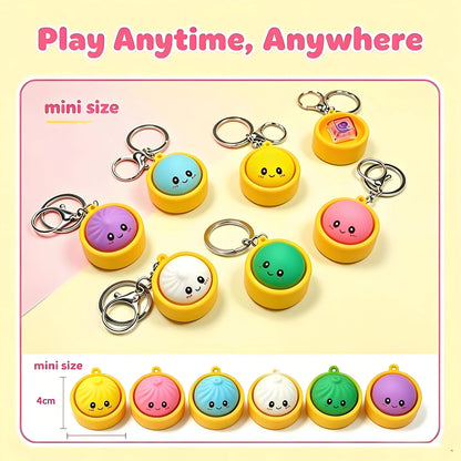 🔥🎁 LAST DAY BUY 2 GET 2 FREE🔥  Cute Dumpling Pressable Fidget Keychain - touch sensing light