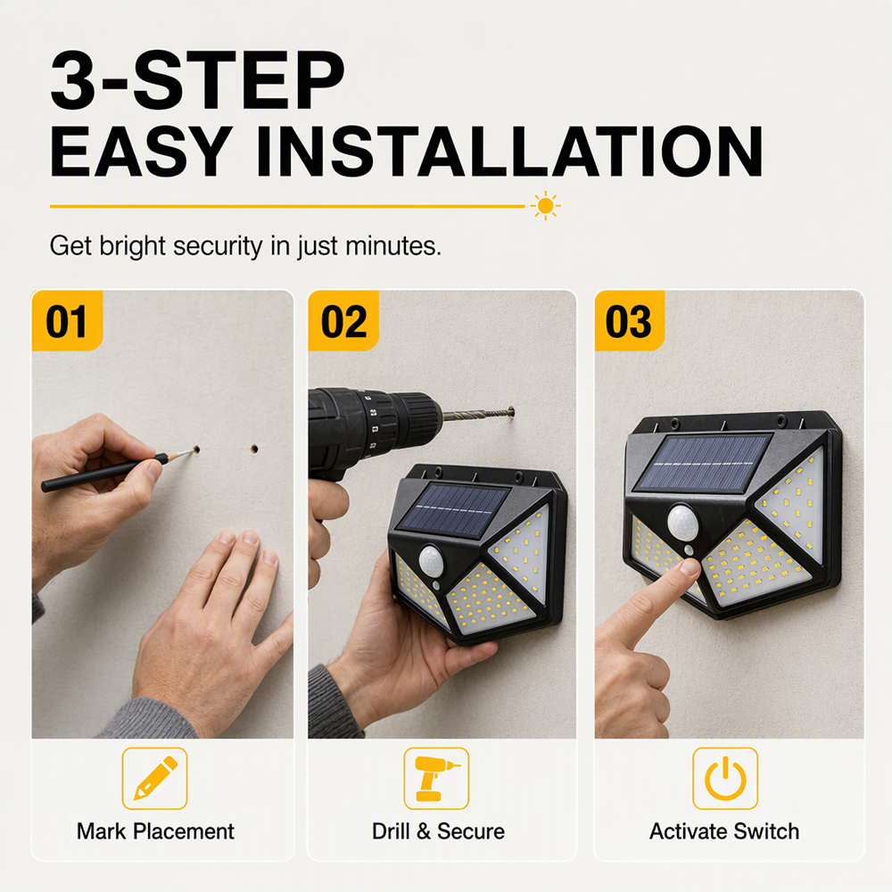 🎁BUY 2 GET 1 FREE ✨ Solar Motion Sensor Outdoor Wall Lights💡
