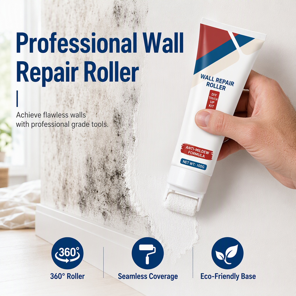 🎁 BUY 1 GET 1 FREE | Messy Walls? Just Roll It Away. ✨ Built-In Roller • Quick-Dry • Water-Resistant