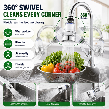 🎁 BUY 1 GET 1 FREE | 360° Rotating Faucet Filter – 6-Layer Filtration, 3 Spray Modes & Anti-Splash Flow 💧