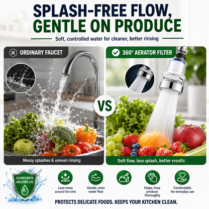 🎁 BUY 1 GET 1 FREE | 360° Rotating Faucet Filter – 6-Layer Filtration, 3 Spray Modes & Anti-Splash Flow 💧