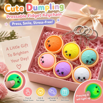 🔥🎁 LAST DAY BUY 2 GET 2 FREE🔥  Cute Dumpling Pressable Fidget Keychain - touch sensing light