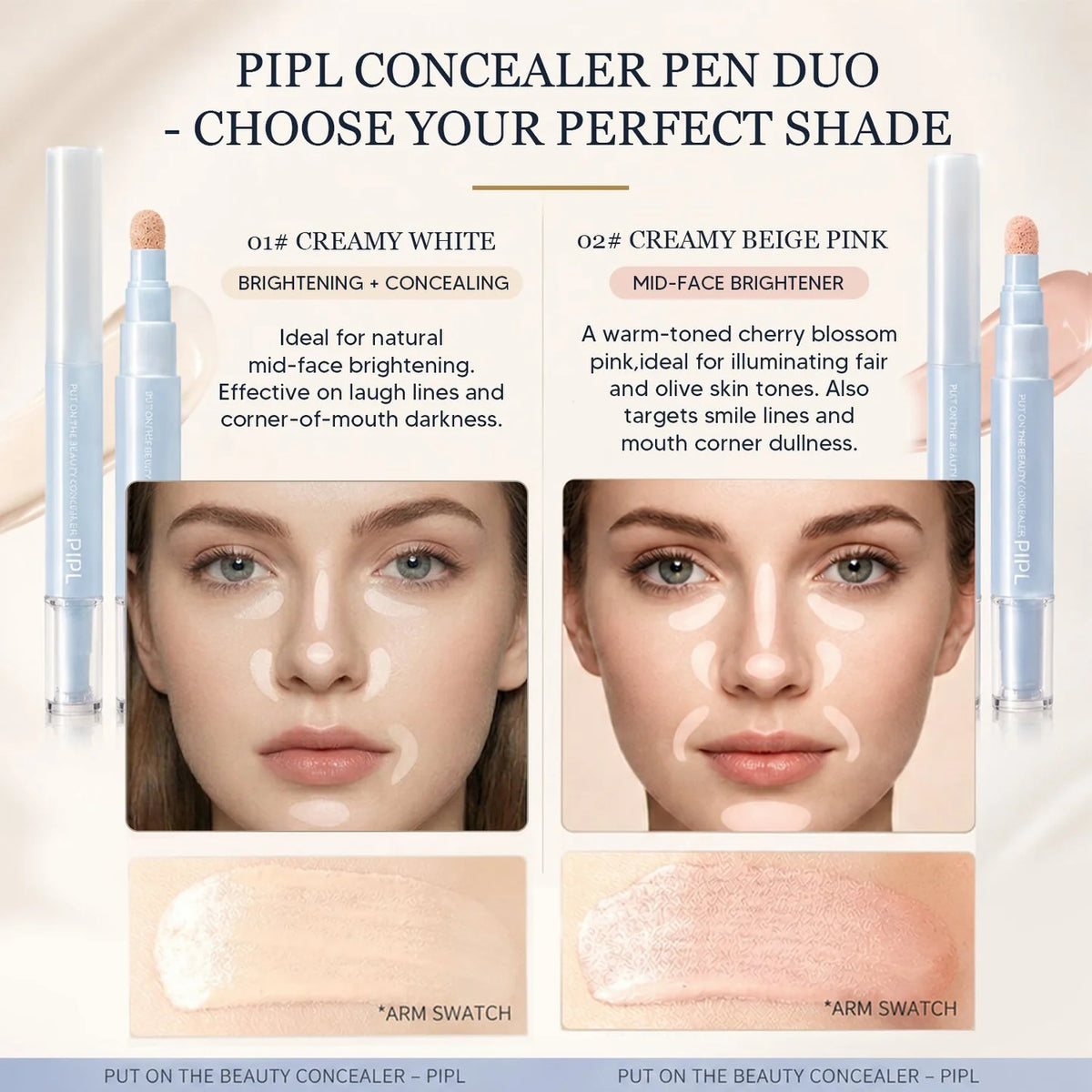 Limited Stock ⏰️Buy 1 Get 1 Free！ 24H Full-Coverage Concealer Pen – Lightweight & Blendable Formula